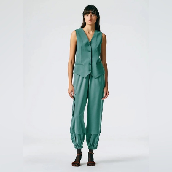 Tibi Pants - Tropical Wool Pull On Wilt Jogger - Regular